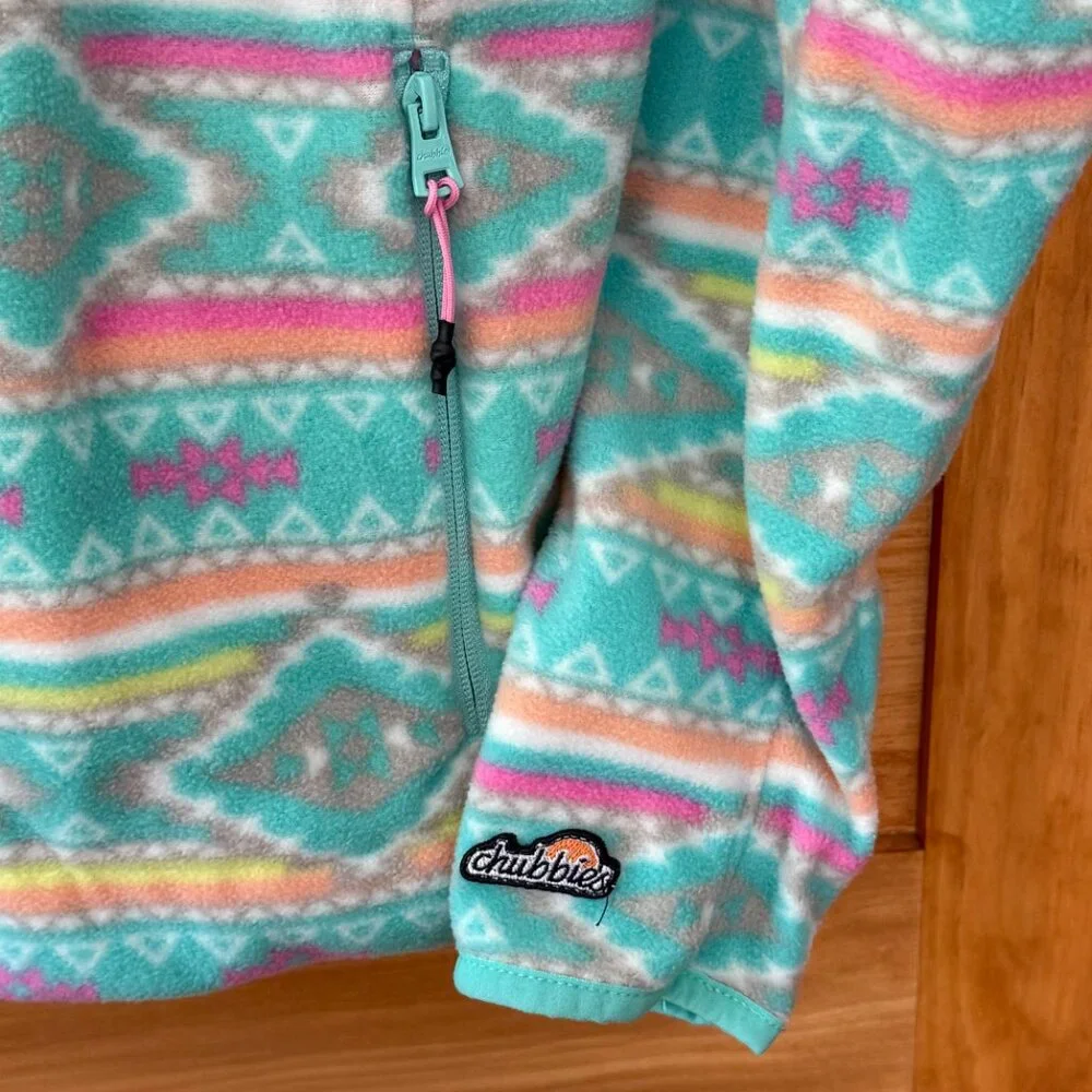 Chubbies Flame Commander Pastel Aztec Pattern Quarter Zip Sweater Men's XL